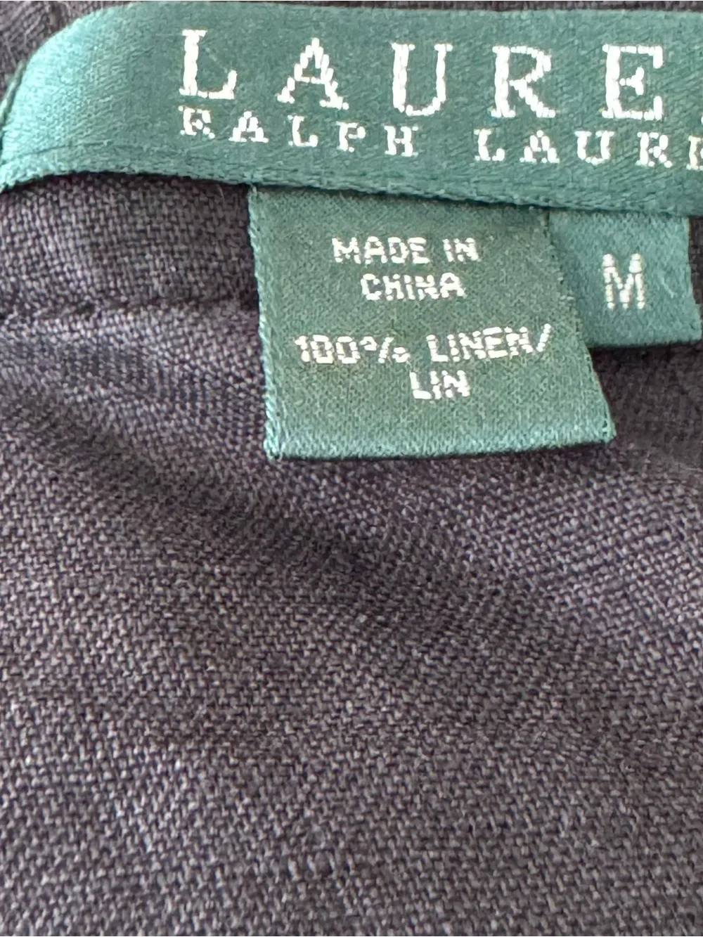 Lauren Ralph Lauren Black Linen Tunic Top Sz Medium Breathable Lagenlook Boho - Picture 5 of 5